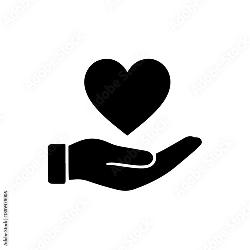Hand Holding Heart symbol icon design. illustration isolated on white background