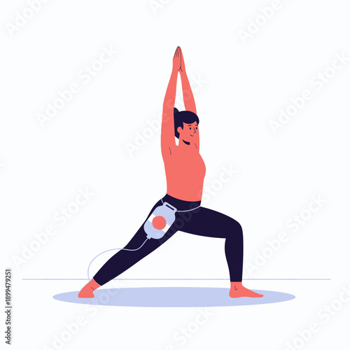 Woman doing yoga in studio.