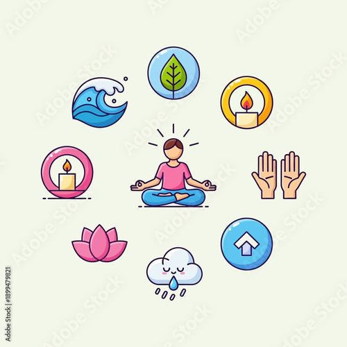 Woman meditating in lotus position.