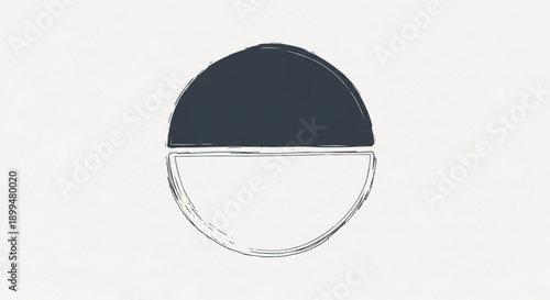 Glass and black semicircle design element on white background modern minimalist abstract shape simple geometric form contemporary visual concept