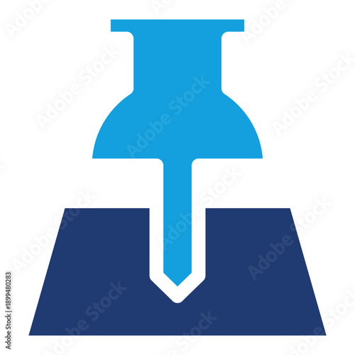 Push Pin Blue Color Icon