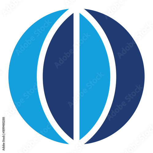 Longitude Blue Color Icon