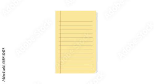Minimalist yellow notepad with lined pages for notes or to-do lists