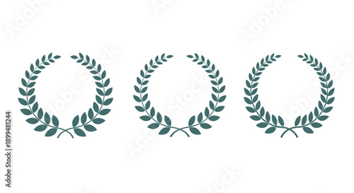 Elegant laurel wreaths: minimalist design and classic symbolism