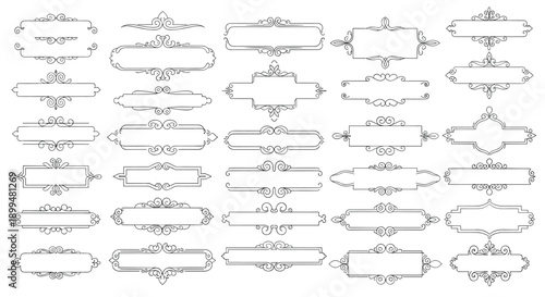 Elegant ornate frame collection featuring intricate linear designs and vintage decorative borders