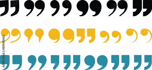 Set of quote mark. Quotes icon vector set. Quotemarks outline, speech marks, inverted commas or talking marks collection. Talk bubble speech icon. Black quotes icon. Vector illustration