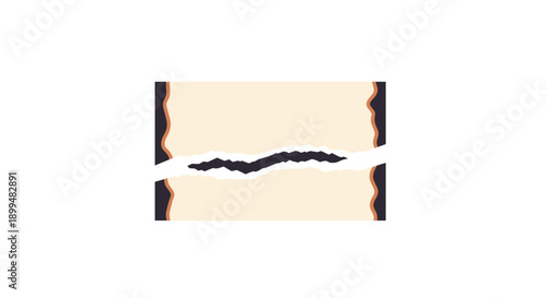 Realistic torn paper effect on vintage antique page with wavy borders