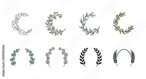 Elegant nature-inspired circular wreath designs for creative projects