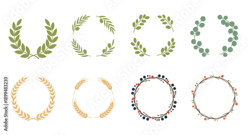 Elegant wreaths collection: nature-inspired circular designs for decor and craft