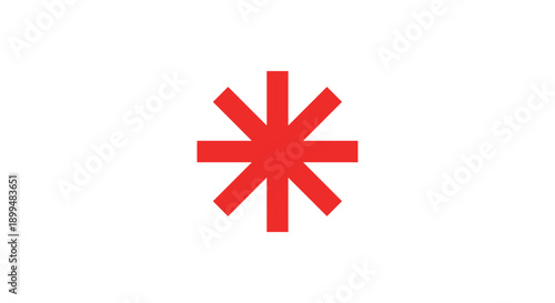 Bold red asterisk icon on white background