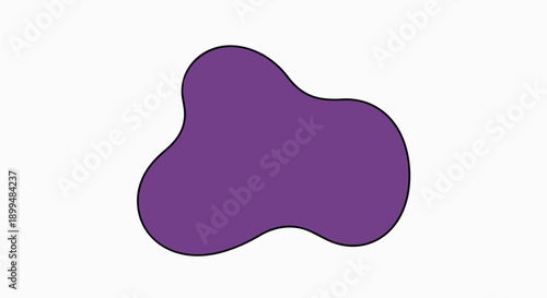 Abstract fluid purple organic blob shape isolated white background amoeba modern graphic element