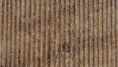 Vertical Pattern of Brown and Beige Lines on a Surface in a Building During D...