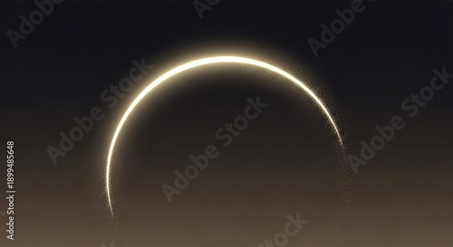 Solar Eclipse Crescent Moon in Dark Sky, Celestial Body, Space Phenomenon