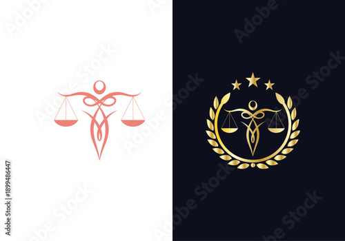 Modern Law logo scales justice law firm logo Concepts luxury justice lawyer logo vector design