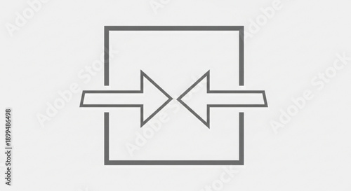 Two arrows crossing in a square box symbolizing exchange and opposition