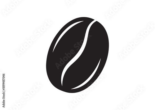 Stylized Organic Shaped Brown Coffee Bean Icon, Editable Solid Vector Illustration