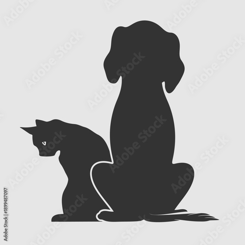 Dog and Cat Silhouette Logo