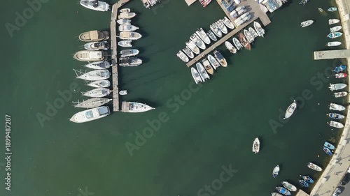 Wallpaper Mural Aerial Drone View of Teatro Margherita and Marina with Boats in Bari, Apulia, Southern Italy on the Adriatic Coastline. Top View Torontodigital.ca