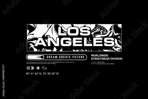 Abstract Urban Culture Vector Graphics Set with Los Angeles and Excitement Themes
