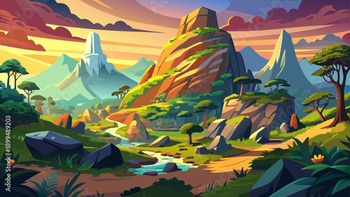 Very beautiful view of Idanre Hills featuring dramatic rocky formations, ancient landscapes, lush vegetation, and spiritual atmosphere, representing one of Nigeria’s most iconic natural heritage sites