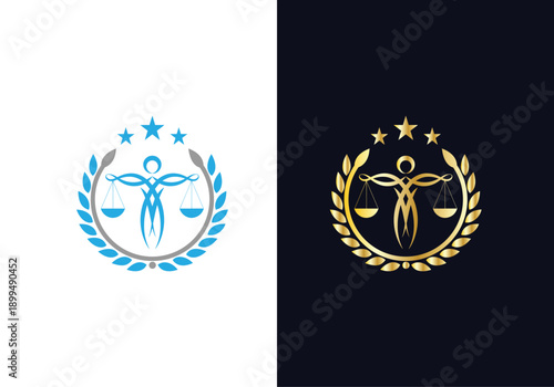 Modern Law logo scales justice law firm logo Concepts luxury justice lawyer logo vector design