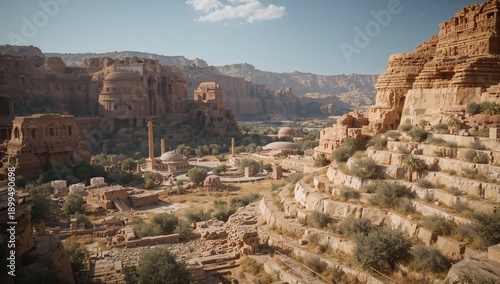 Historic Temple Complex Stands Beneath Cloudy Sky in Ancient City During the Day
