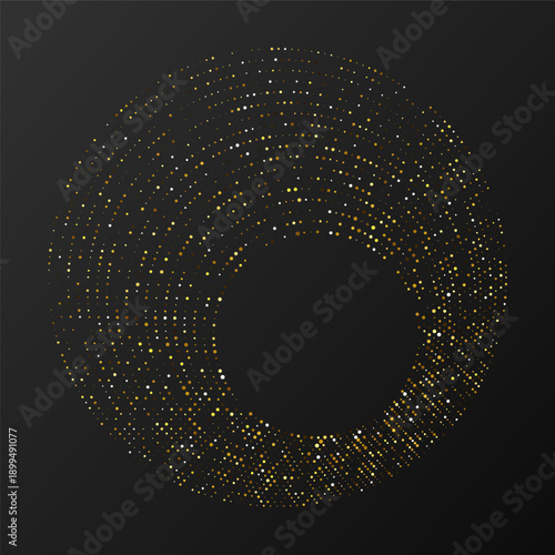 Abstract gold glowing halftone dotted background