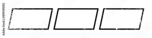 Set of grunge borders in parallelogram form