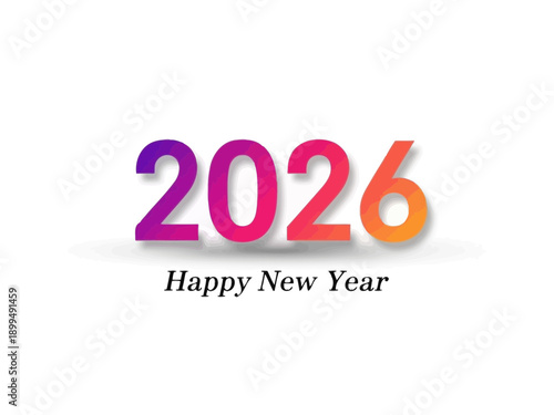 Colorful 2026 happy new year greeting