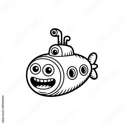 Cartoon line drawing simple doodle plane, helicopter, truck , submarine vector transport.