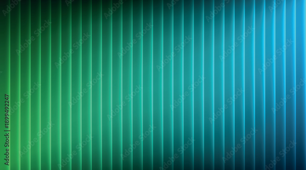 Fototapeta premium Abstract vertical green to cyan light gradient with stripes