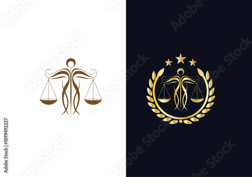Modern Law logo scales justice law firm logo Concepts luxury justice lawyer logo vector design