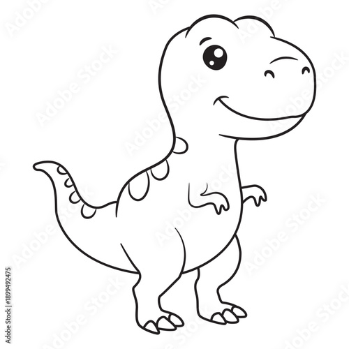 cute baby dinosaur of coloring page activity for kids.
