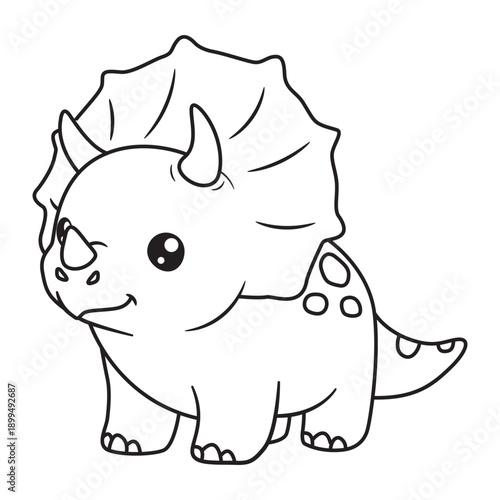 cute baby dinosaur of coloring page activity for kids.