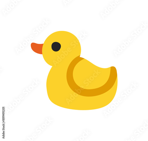 Duck, rubber toy for baby bathroom fun. Cute yellow duckling for bathing, was...
