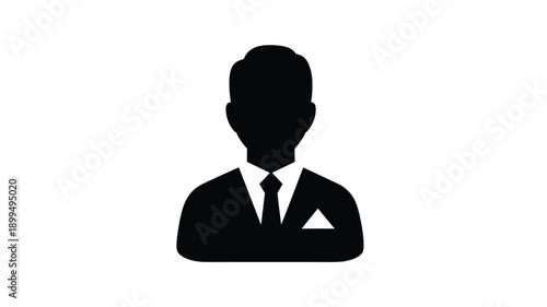 a simple black and white silhouette of a man in a suit