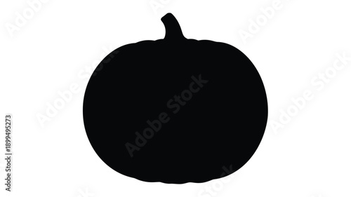 a simple black silhouette of a pumpkin against a bright white background