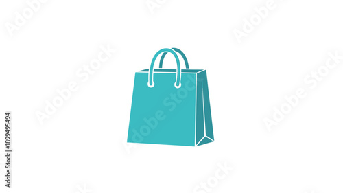 a teal shopping bag icon design featuring a clean modern silhouette