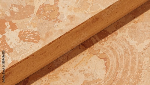 Surface View of Textured Material With Earthy Tones and Patterns During Light...