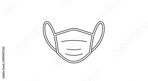 Medical face mask illustration protective gear for health and safety covid 19 prevention vector graphic