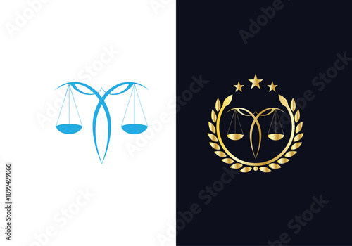 Modern Law logo scales justice law firm logo Concepts luxury justice lawyer logo vector design