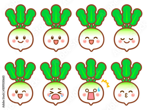 可愛いカブのイラスト素材セット3