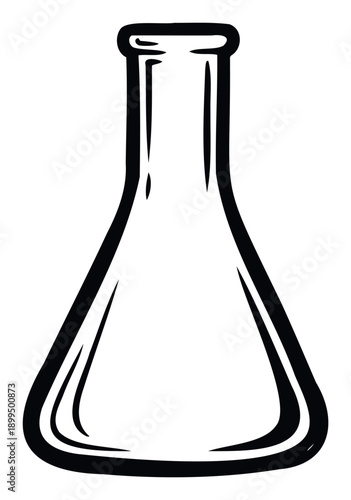 Simple graphic representation of a laboratory flask used for scientific experiments and chemical research suitable for educational materials or sciencerelated project branding