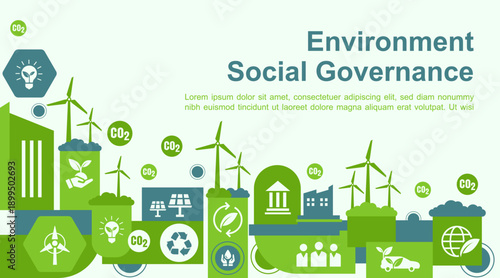 ESG Environmental Social Governance Background with Sustainability Concept for Business