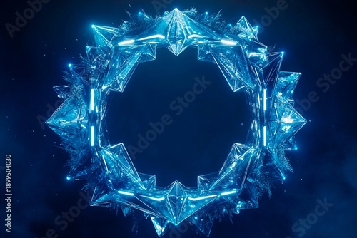 Futuristic Christmas wreath design for holiday celebrations