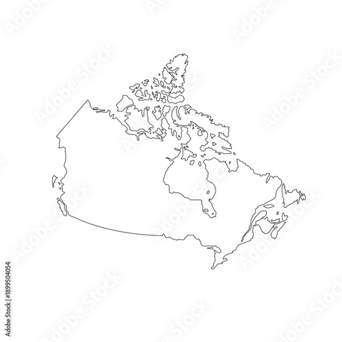 Canada Silhouette Map – Editable Layered EPS | Canada Vector Map