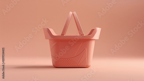 Pink Plastic Bucket Rests on a Soft Surface in a Simple Setting During Daylig...