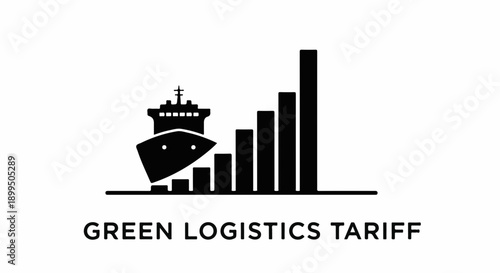 Maritime shipping growth illustrated with a rising bar graph, symbolizing logistics success and industry expansion.