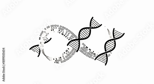 Infinity symbol formed by DNA strands, representing eternal life and endless scientific discovery.