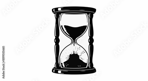 Elegant hourglass symbolizing the passage of time with sand flowing through.